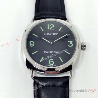 Copy Panerai Luminor PAM00112 Watch Green Markers Black Leather Strap